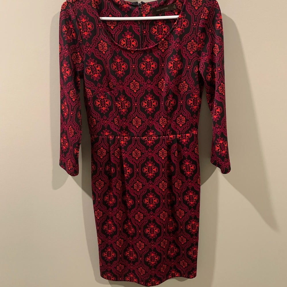 The Limited Printed Long Sleeve Dress Size Small - Picture 2 of 7